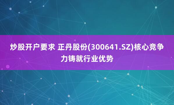 炒股开户要求 正丹股份(300641.SZ)核心竞争力铸就行业优势